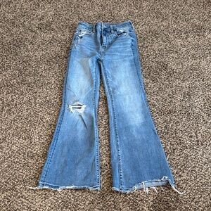 American Eagle Outfitters Light Blue Flare Jeans 00 short